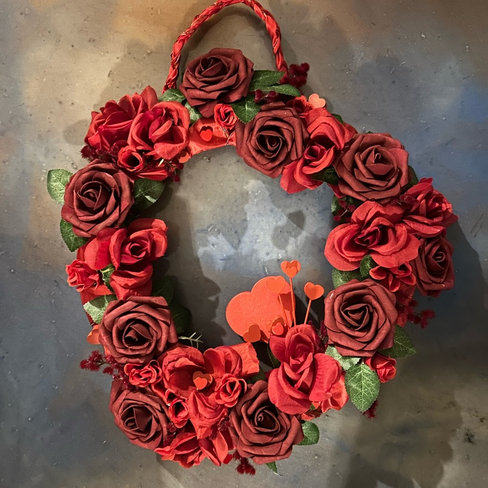 Valentine Red Rose Wreath
